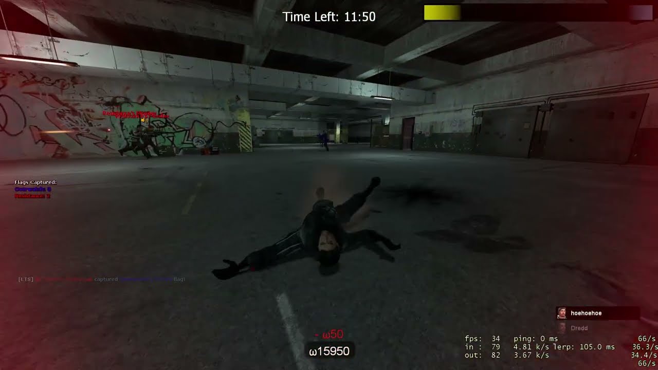 Garry's Mod - Lambda Bots on gm_mallparking, playing Capture the Flag with a 9v8 matchup.