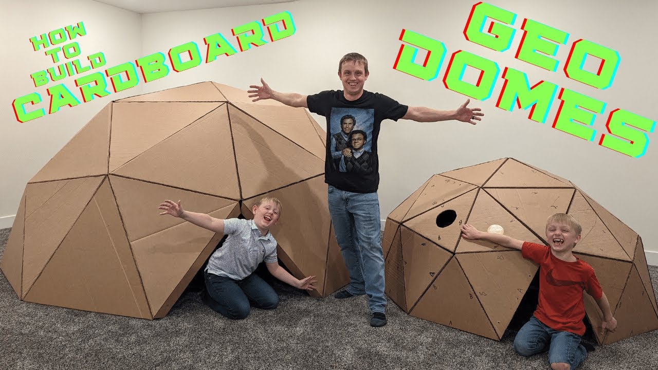 Build EPIC Cardboard Geodesic Domes! - We Design, Cut Out and Assemble Two Amazing Geo Domes