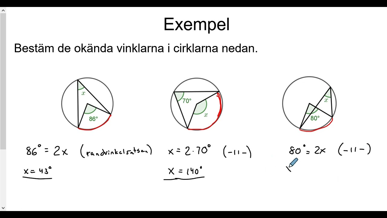 Matematik 2b: Randvinkelsatsen