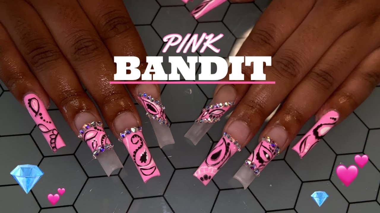 PINK BANDANA SET| FAIL| 2 BEAD METHOD| NAIL TUTORIAL