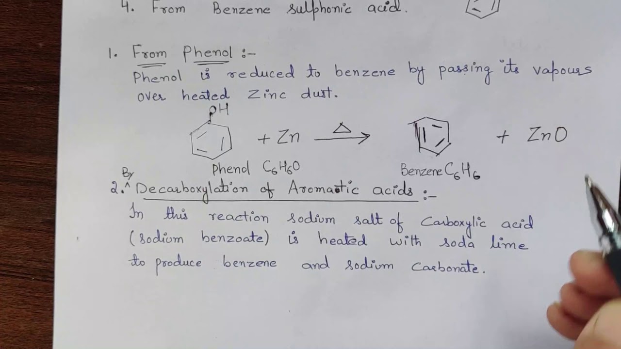 Preparation of Benzene