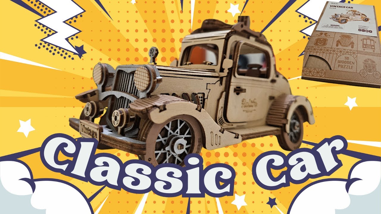 DIY MAKING VINTAGE CAR 🚗🚘3D Wooden Puzzle || #Rolife TG504 #KKV