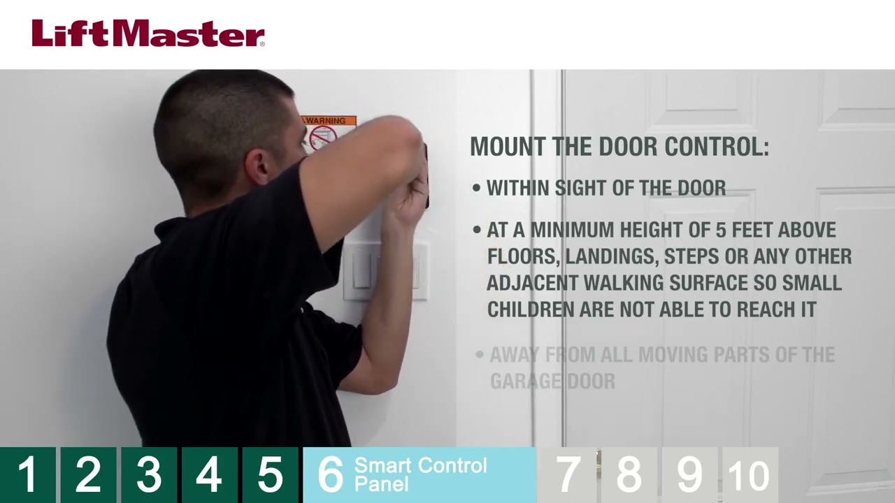 LiftMaster 8500W Wall Mount Garage Door Opener Installation Overview