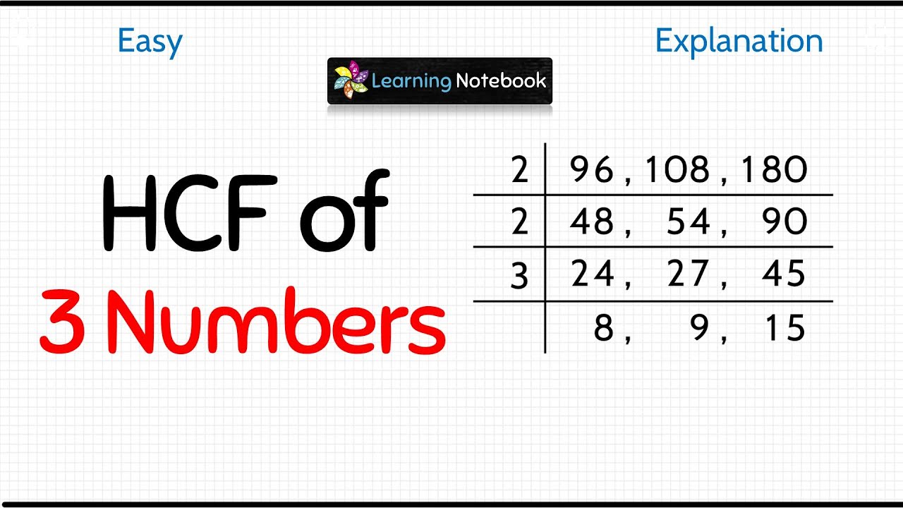 HCF of 3 numbers । How to find hcf of 3 numbers