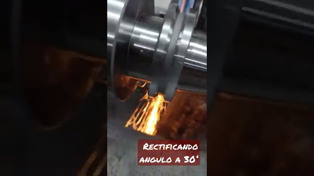 rectificando &aacute;ngulo de 30&deg; con rueda abrasiva