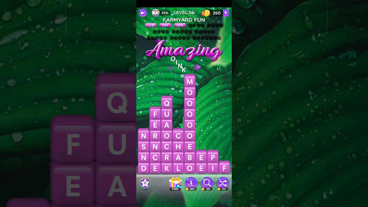 Word Crush Level 56 | Word Crush Can Be Found Or Heard In A Farm