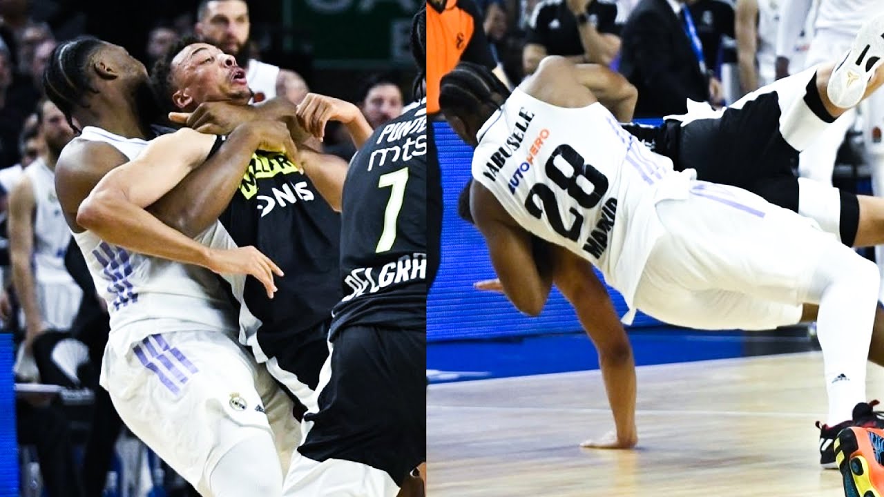 Самая безумная баскетбольная драка в истории? Yabusele BODYSLAMS Exum 🤯