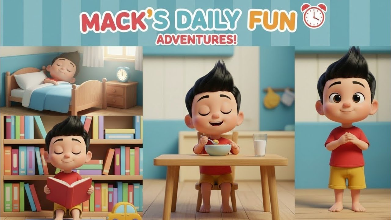 Mack Daily Routine 👦 | A for Apple 🍎 | Kids Good Habits