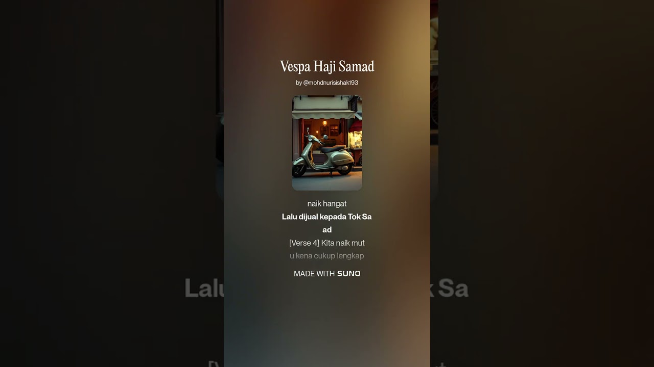 Vespa Haji Samad (Cover AI).. Al-Fatihah buat arwah Pak Ku Shadat