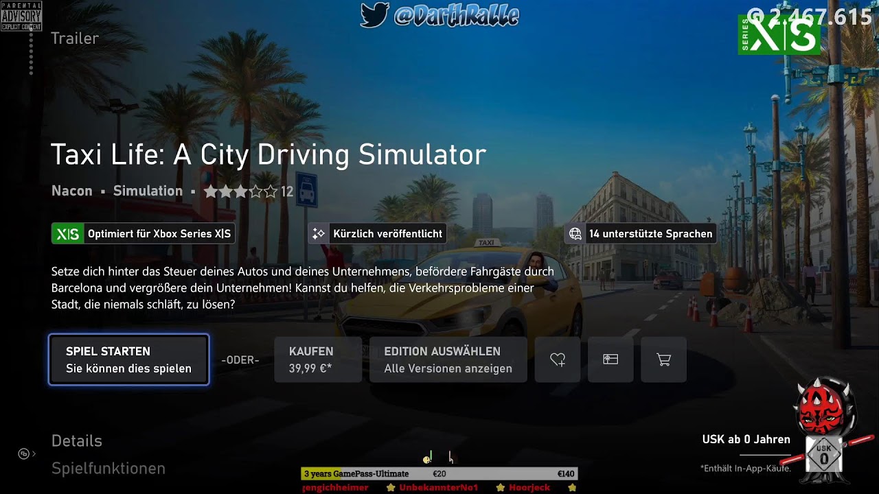 GER/ENG ★ Taxi Life: A City Driving Simulator ★ XSX ★ #Achievements