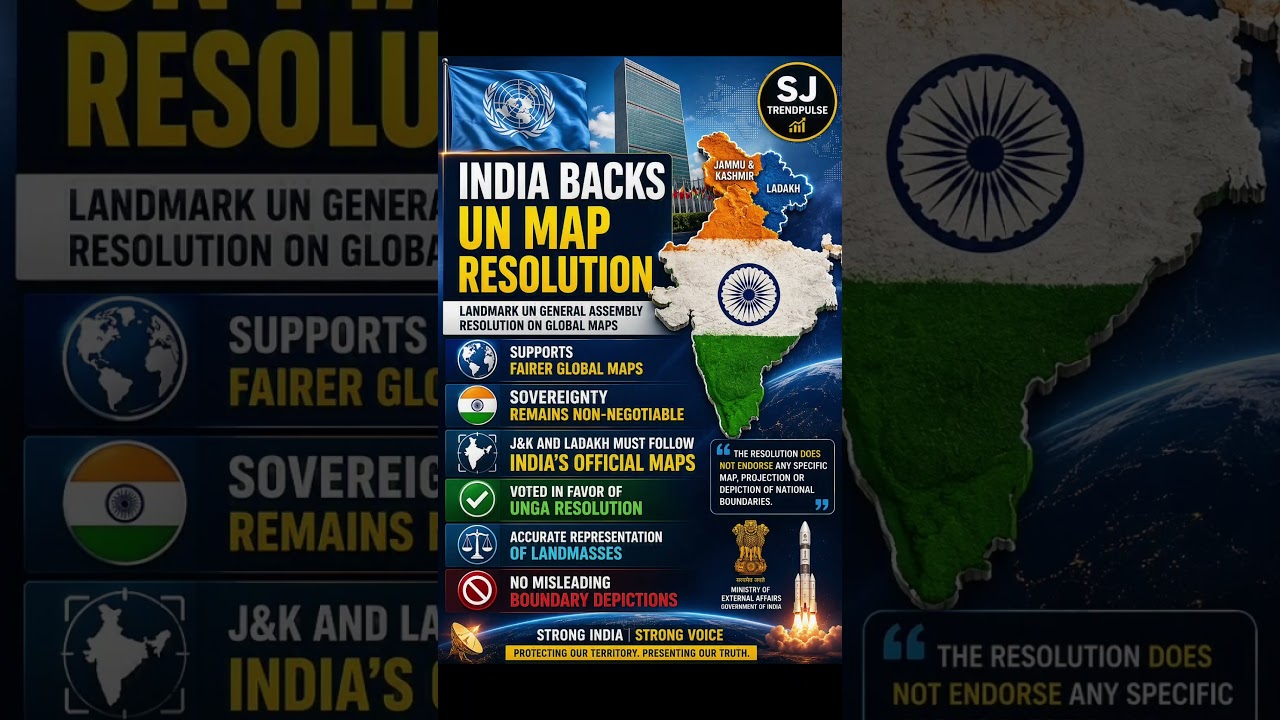 India Backs UN Global Map Resolution, Reaffirms Jammu & Kashmir and Ladakh Sovereignty
