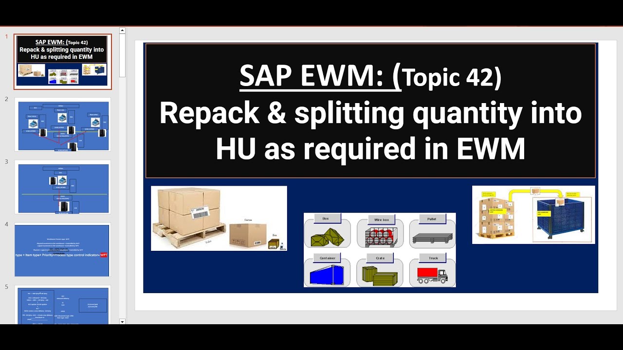 Topic 42- Repacking & splitting  quantity into HU as required in EWM
