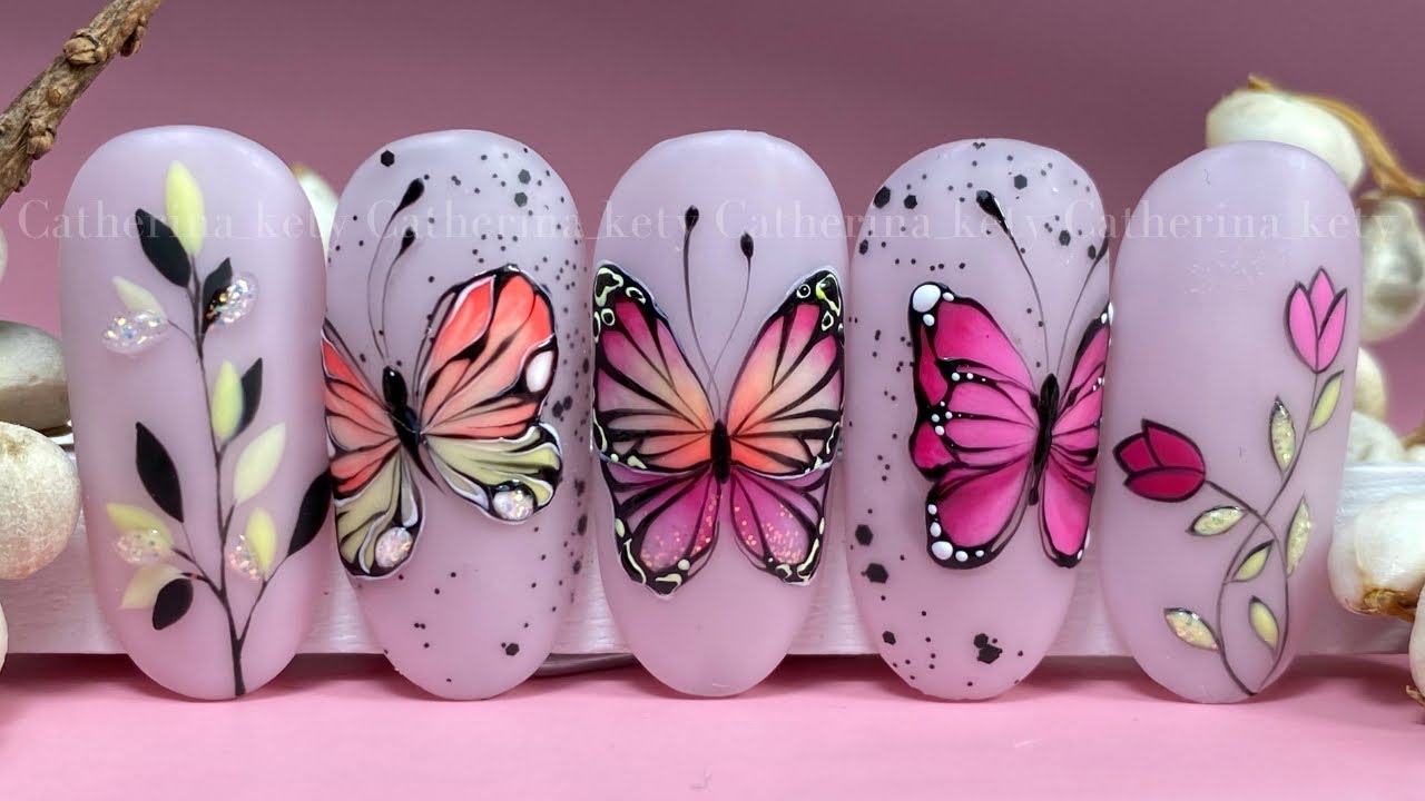 Butterfly Nail Art 🦋|Butterfly Nails|Tutorial Farfalla|Farfalla in Gel|Spring Nail Art