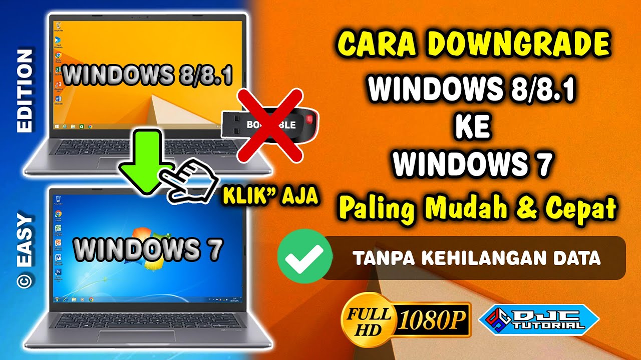 Cara Downgrade Windows 8/8.1 ke 7 Paling Mudah & Cepat 2025 | Clean Install | Tanpa Kehilangan Data