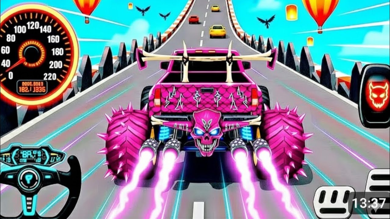 Mega Ramp Monster Car Racing 3D - Extreme Car Stunts -Android Gamepla #MegaRamp #3DGames #CarRacing 