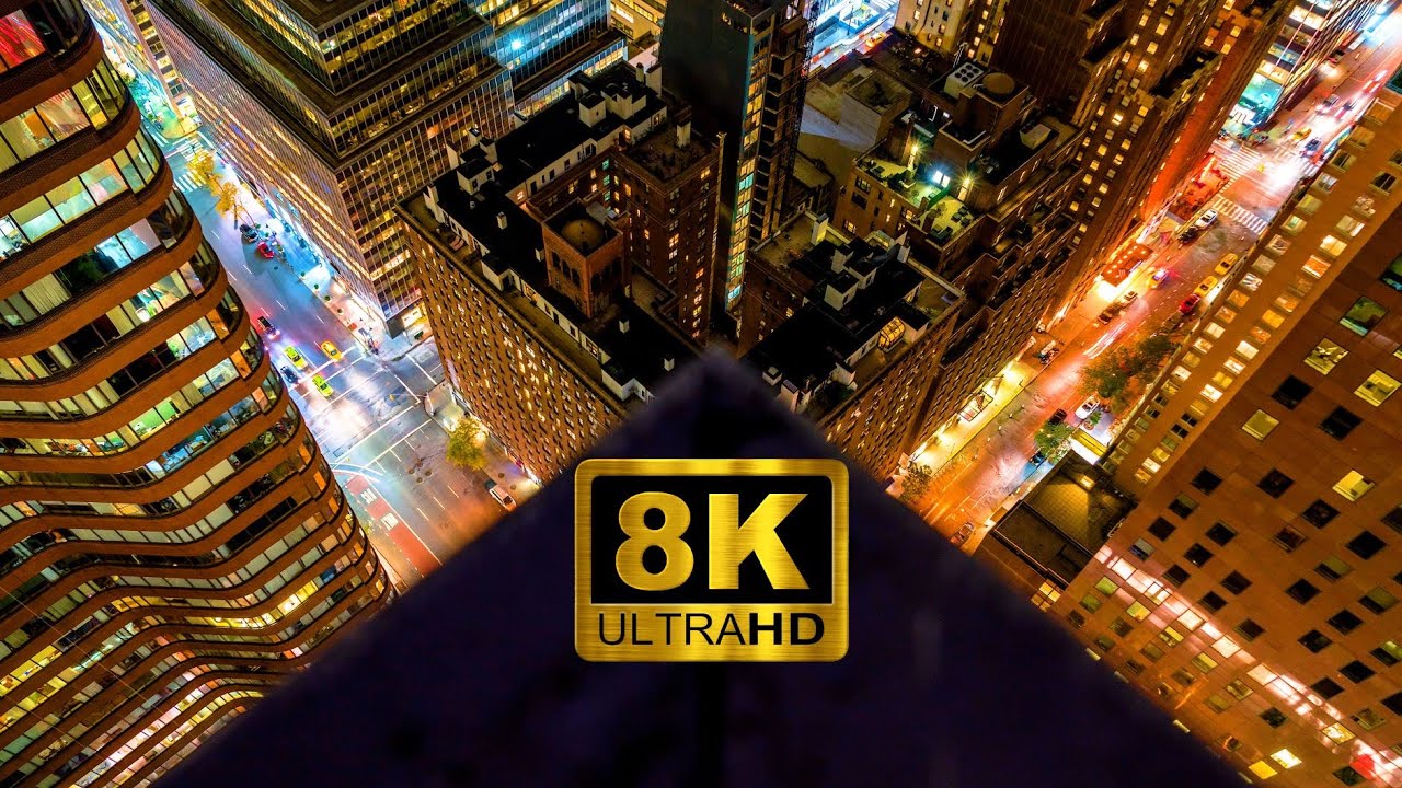 City skyline time-lapse uhd 8k video resolution compilation
