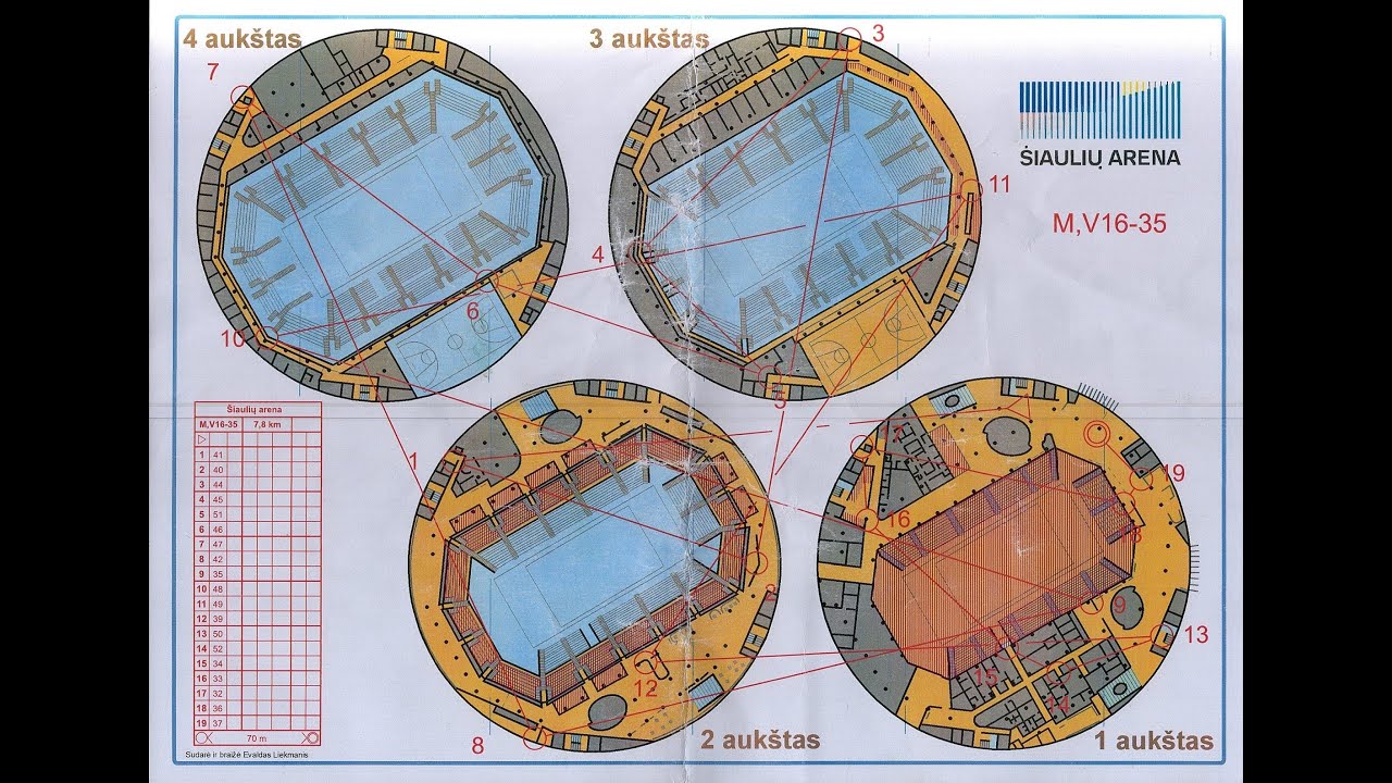 Indoor Orienteering 2024 - &Scaron;iaulių Arena - Full Run