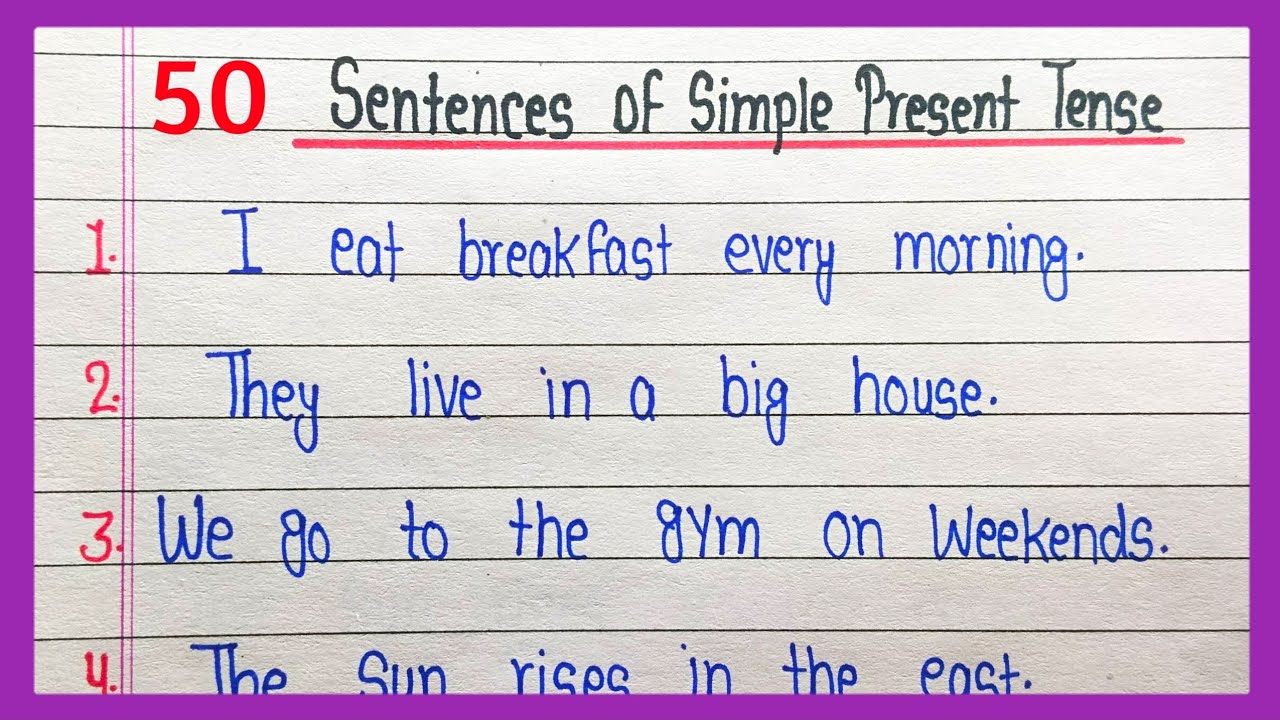 50 sentences of simple present tense || 50 examples of Present Simple Tense in English grammar