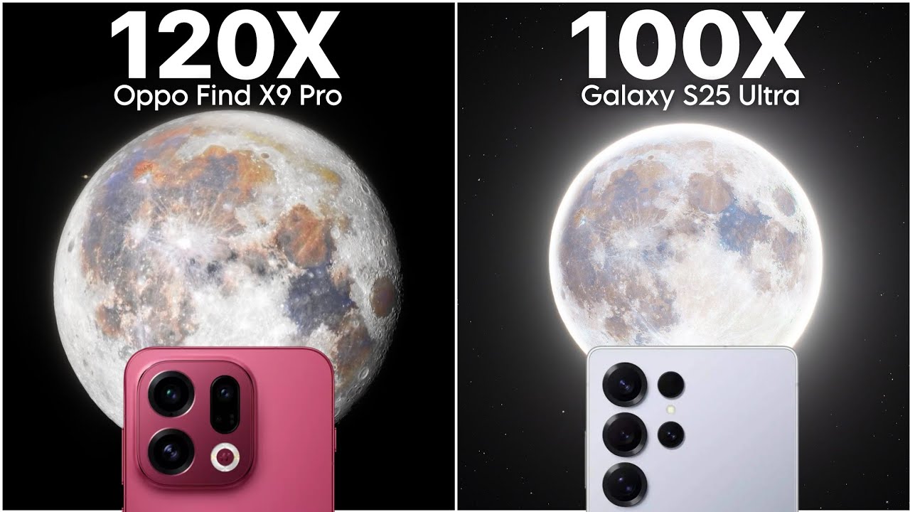Сравнение тестов Oppo Find X9 Pro и Samsung Galaxy S25 Ultra Live Zoom
