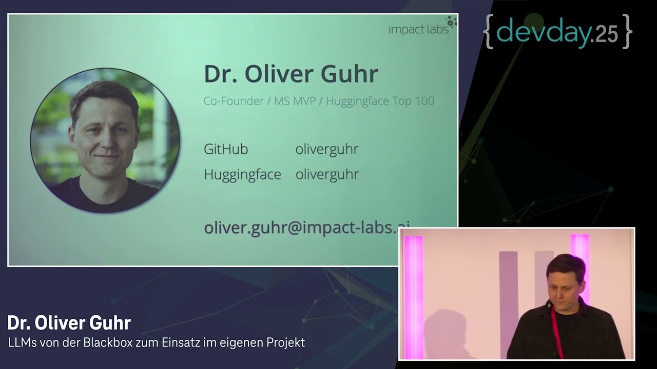 Dev Day 2025: Dr. Oliver Guhr - LLMs von der Blackbox zum Einsatz im eigenen Projekt