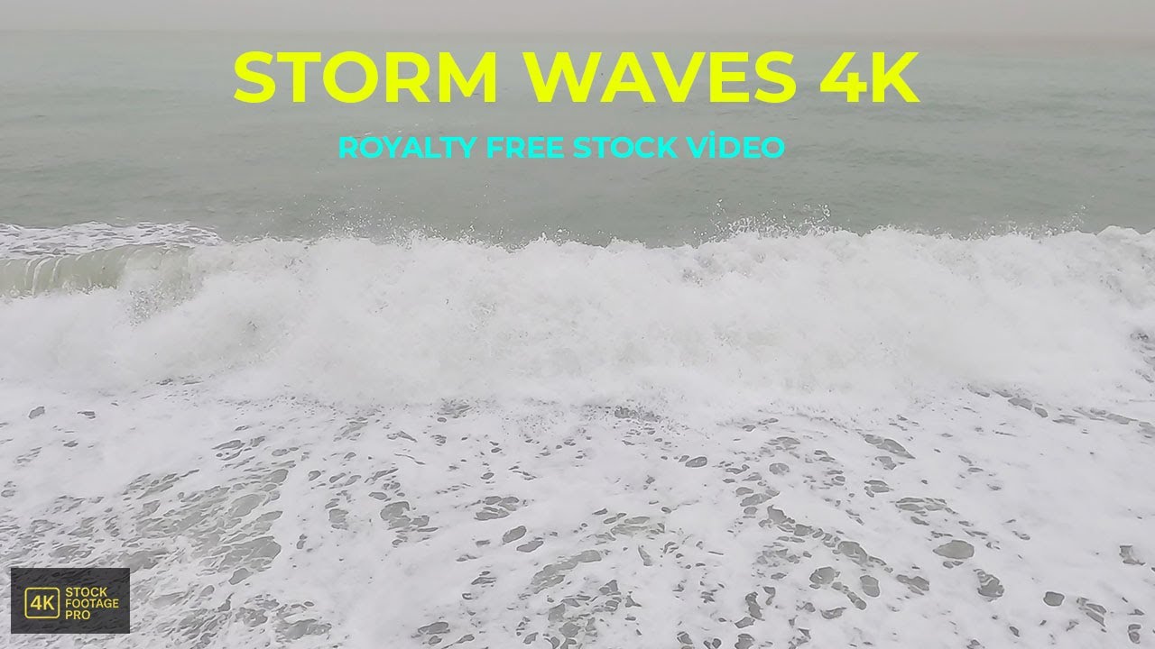 Slow Motion Waves After Storm | Dramatic Beach Seascape 4K