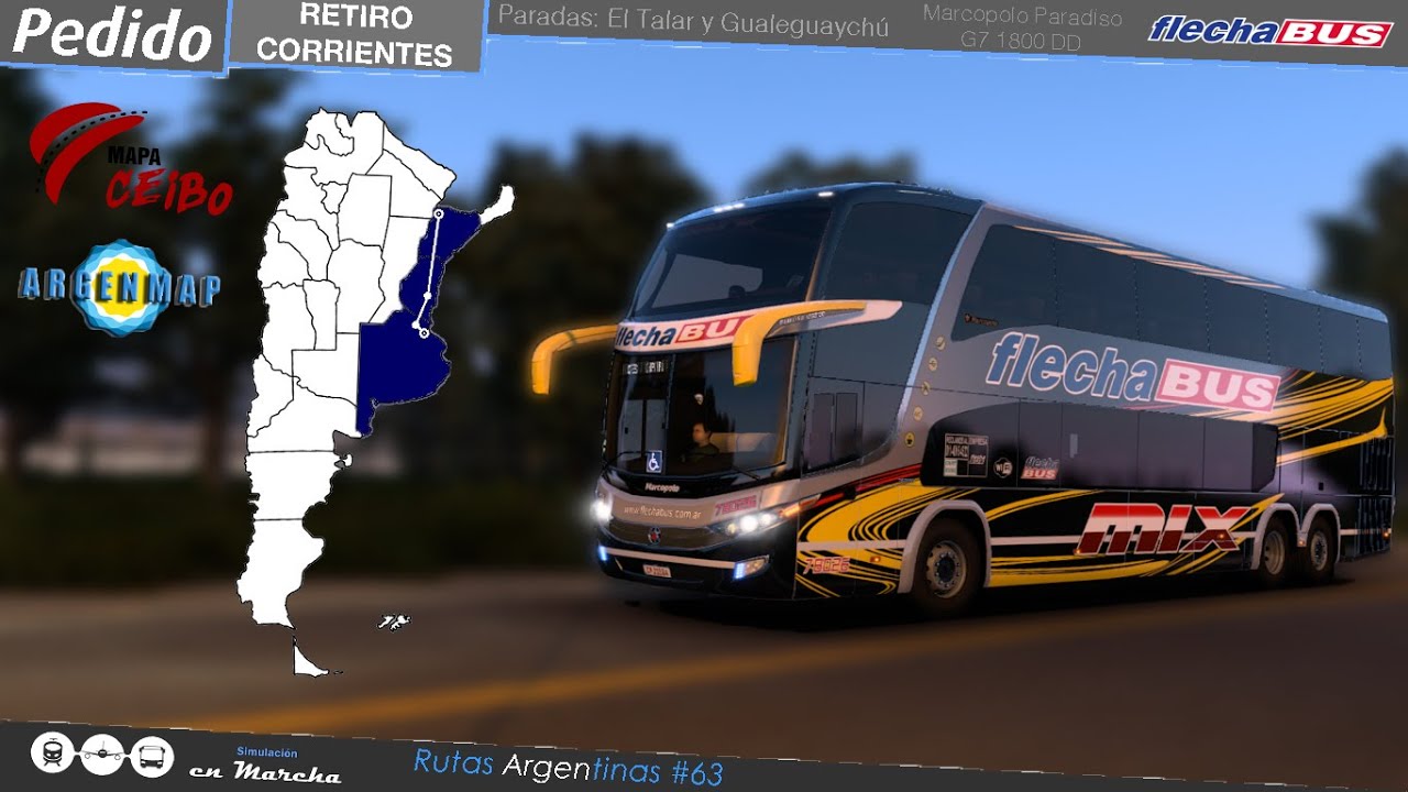 PEDIDO!! RETIRO - CORRIENTES | Mapas Ceibo & Argenmap | ETS 2 BUS MOD FLECHA BUS
