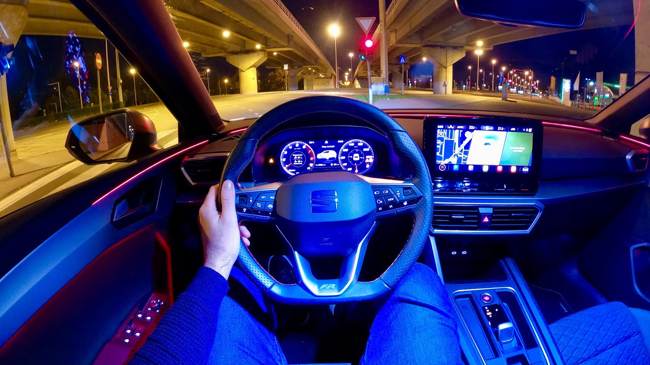 Новый SEAT LEON FR 2021 - NIGHT POV тест-драйв 150 л.с. mHEV с DSG