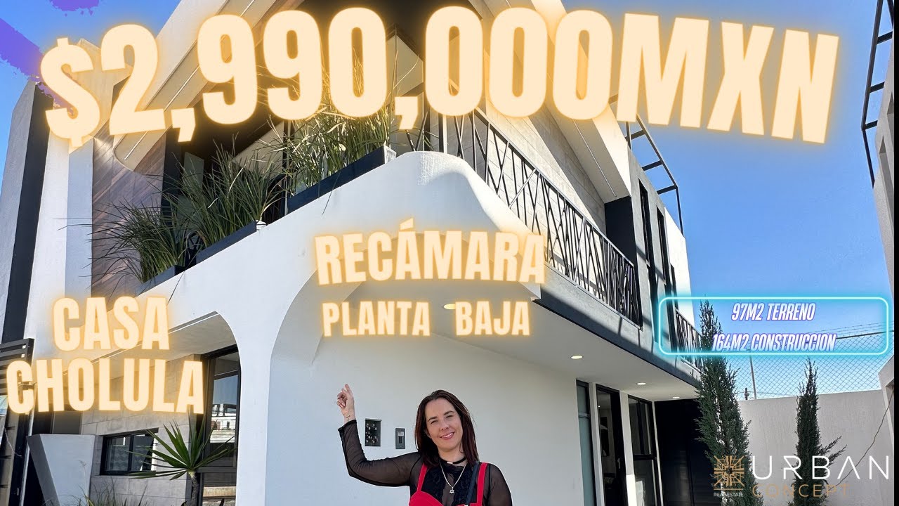 CASA en venta  a 5 min piramide cholula ! Recamara planta baja! Diseño unico $2,990,000