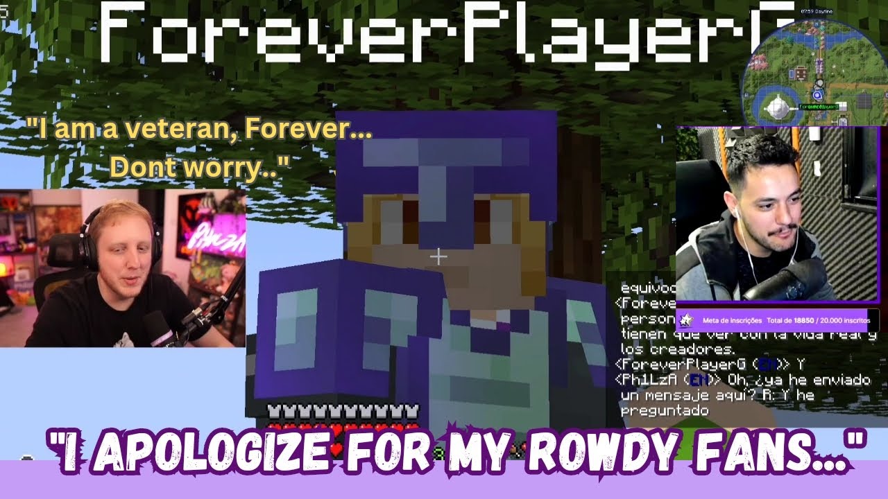 Forever apologizes to Philza for his chatters ❤️ Forever pede desculpas a Philza por suas chatters