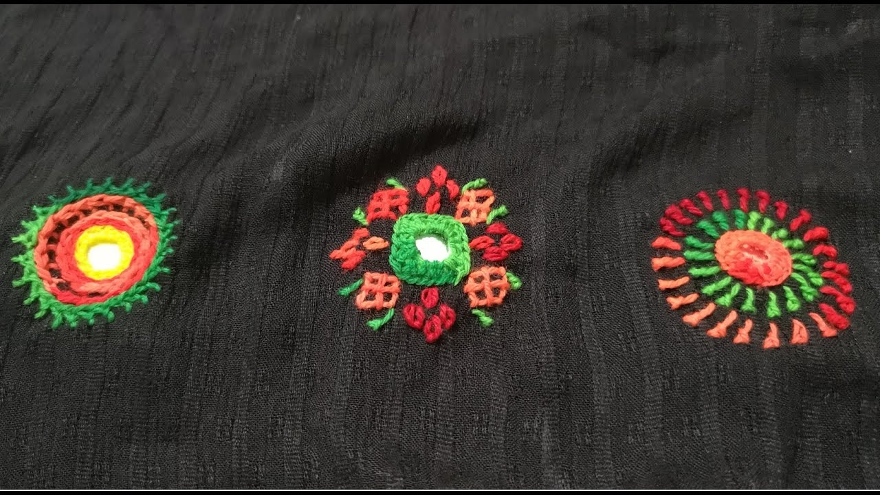 Mirror Hand Embroidery | Lambani Embroidery Tutorial | Banjara Mirror Embroidery for Dresses