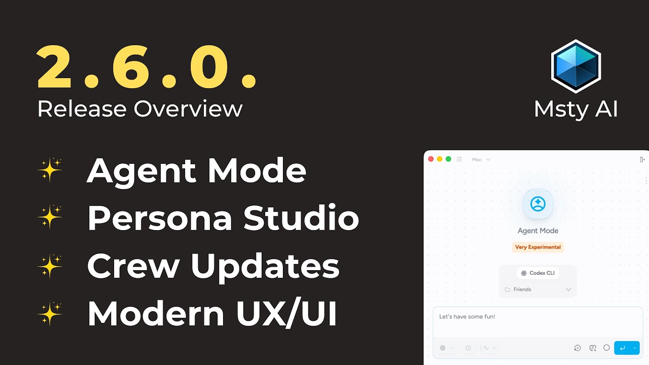 2.6.0. Обзор релиза &mdash; Режим агента, Persona Studio, современный UX/UI.