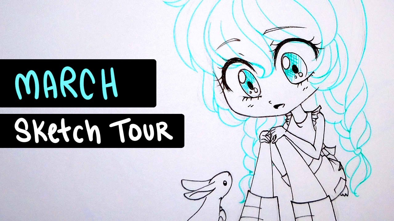 March 2016 Daily Doodles Sketchbook Tour ♡ iiKiui