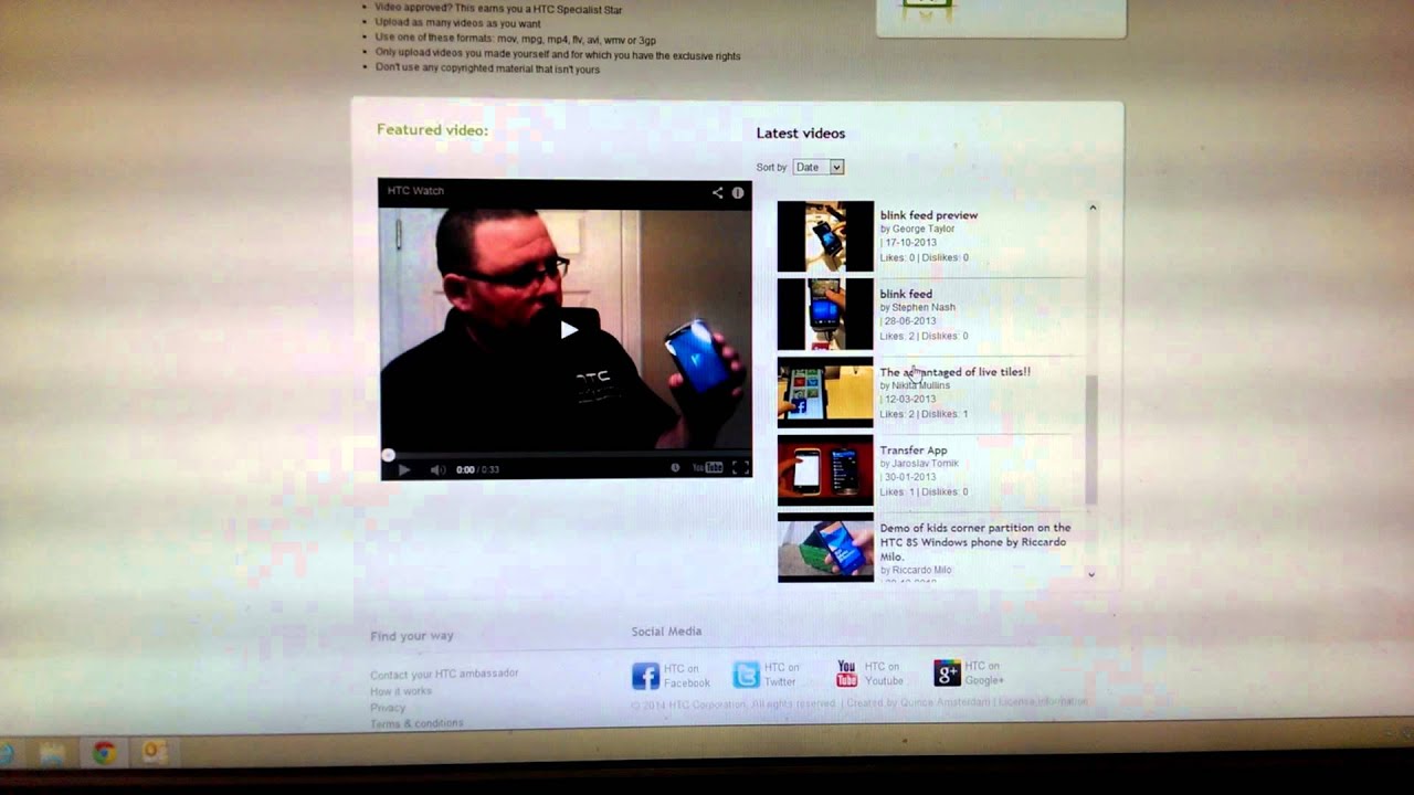 HTC specialist website with the HTC One