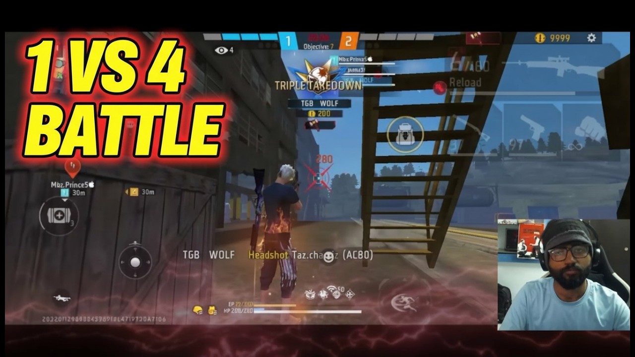 TGB : Solo vs Squad Battle In The Final Zone – One Player Against Four Enemies