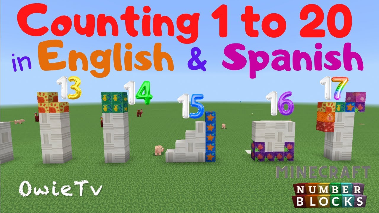 Counting 1 to 20 in Spanish Numberblocks Minecraft | Count in Spanish Song  | Counting Song for Kids