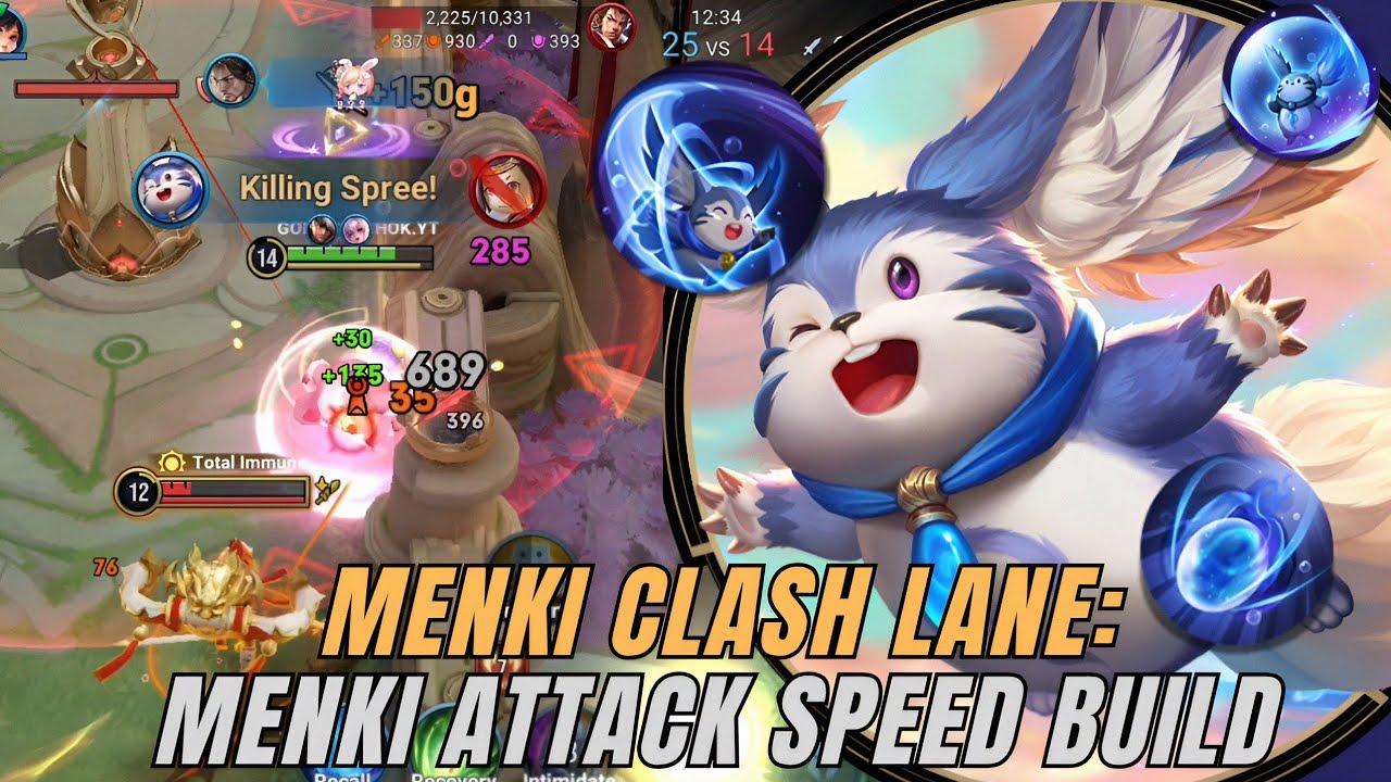 MENKI CLASH LANE: MENKI ATTACK SPEED BUILD HONOR OF KINGS 