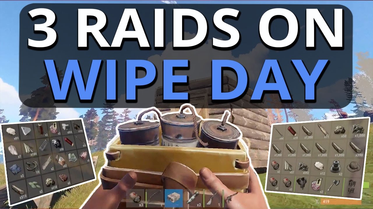 3 RAIDS ON WIPE DAY!!! Rust Dual Survival S4 Ep2