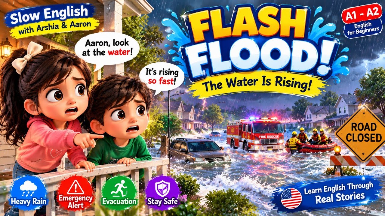 FLASH FLOOD! 🚨 The Water Is Rising! | Slow English Story