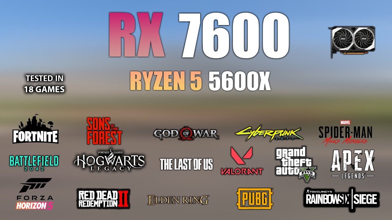 RX 7600 : Test in 18 Games - RX 7600 Gaming