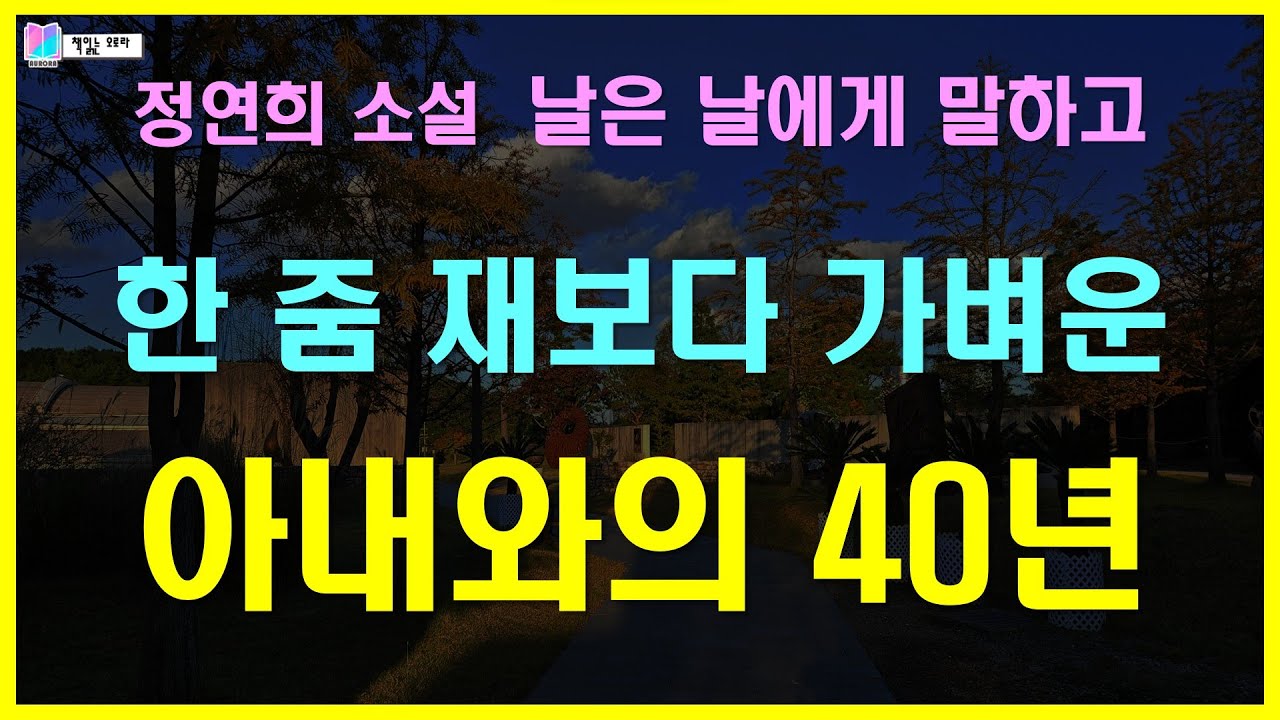 외롭고 적적하면 다른 여자를 만나라는 아내. 한 줌 재보다 가벼운 아내와의 40년 결혼생활 | 날은 날에게 말하고 - 정연희 소설 | 책읽는 오로라 | #한국소설