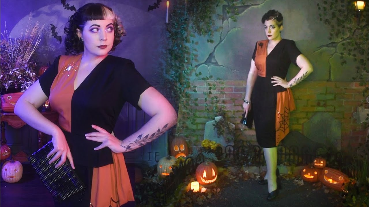 A Color-Blocked 1940's Halloween Dress 🎃