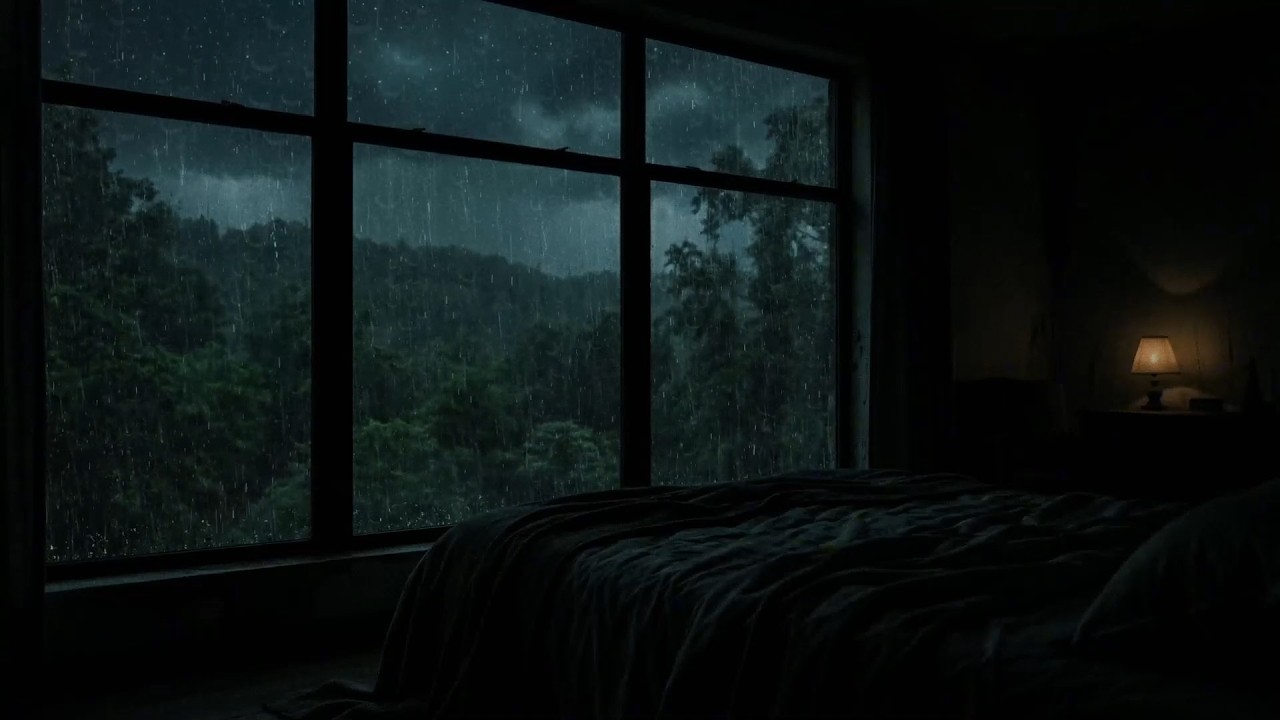 Gentle Night Rain Outside the Bedroom Window | Cozy Sounds for Peaceful Sleep