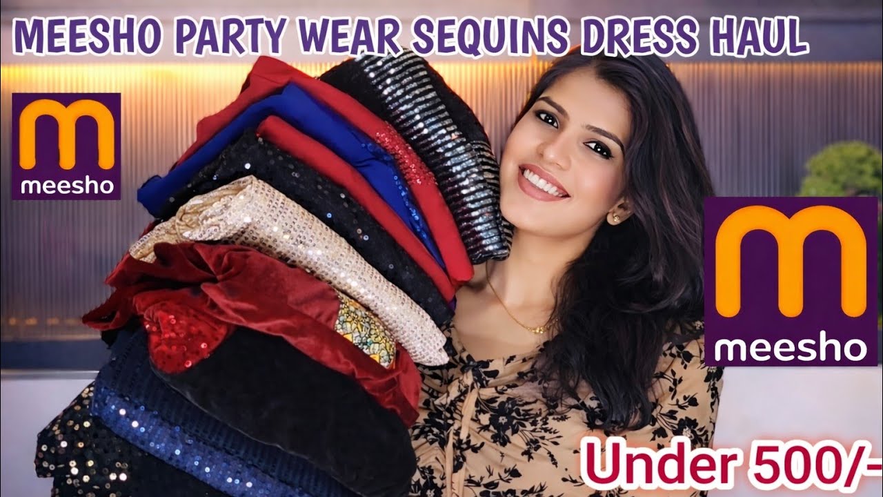 Meesho Party Wear Winter Dress Haul | Meesho Sequence Dress Haul | Try On Haul Under 500/- 