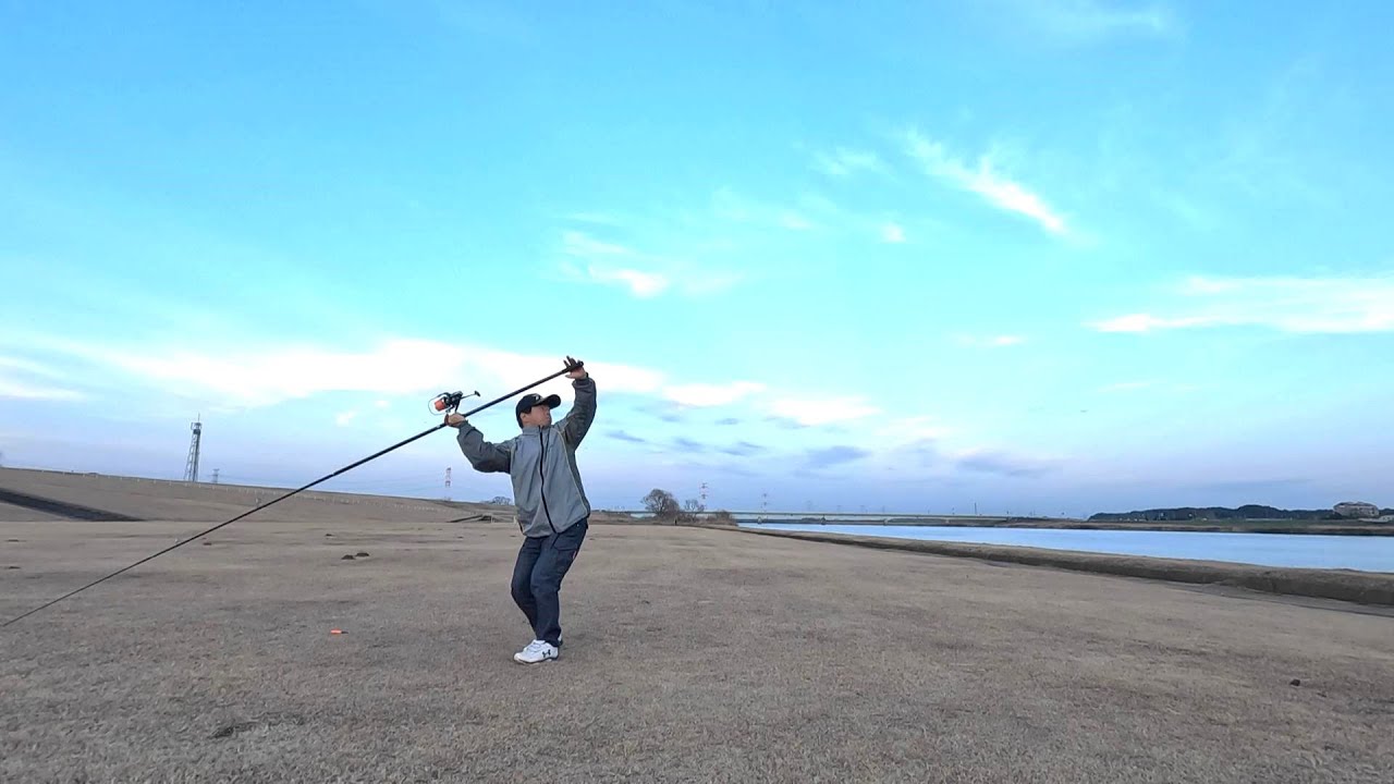投げ釣り　遠投練習　20プロトギア42-395　2024.02.03