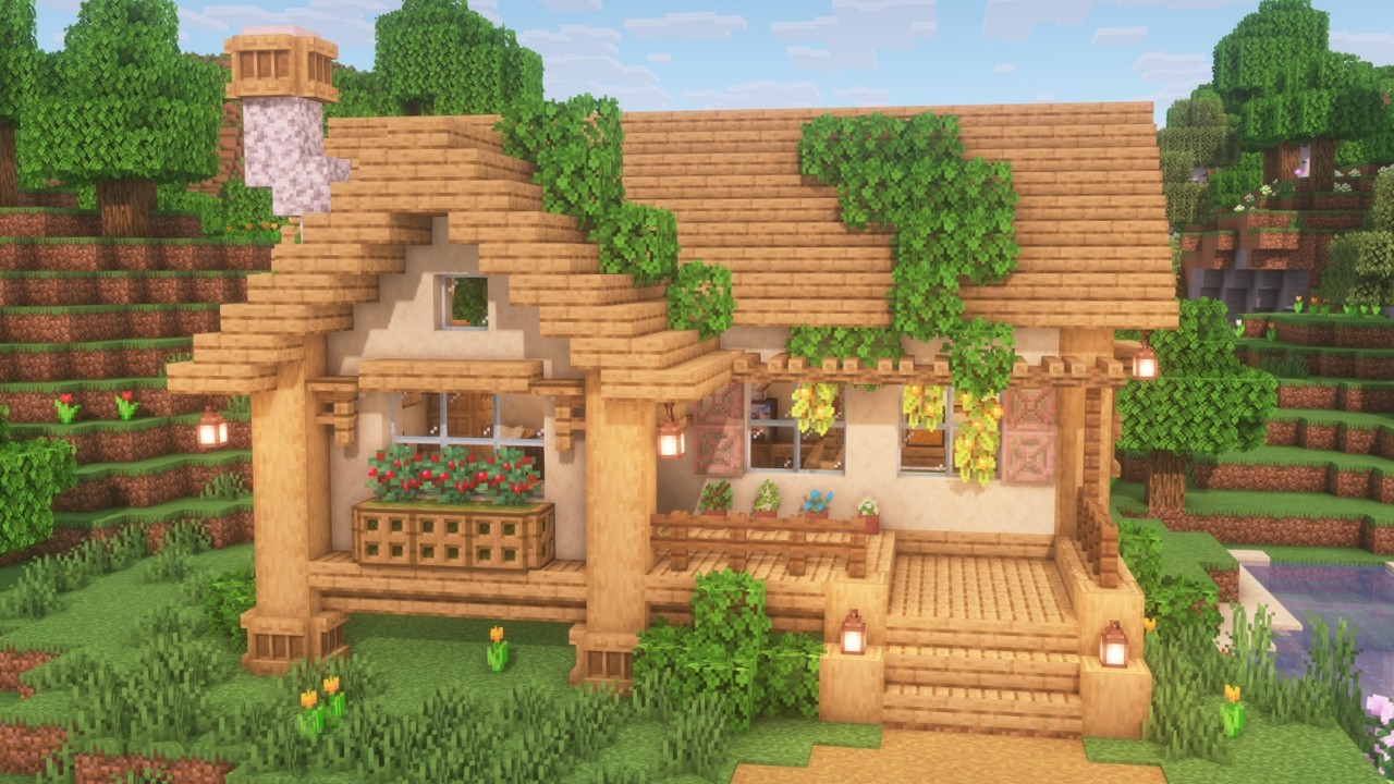 [Minecraft] 🌿🌼 Aesthetic Cozy House Tutorial