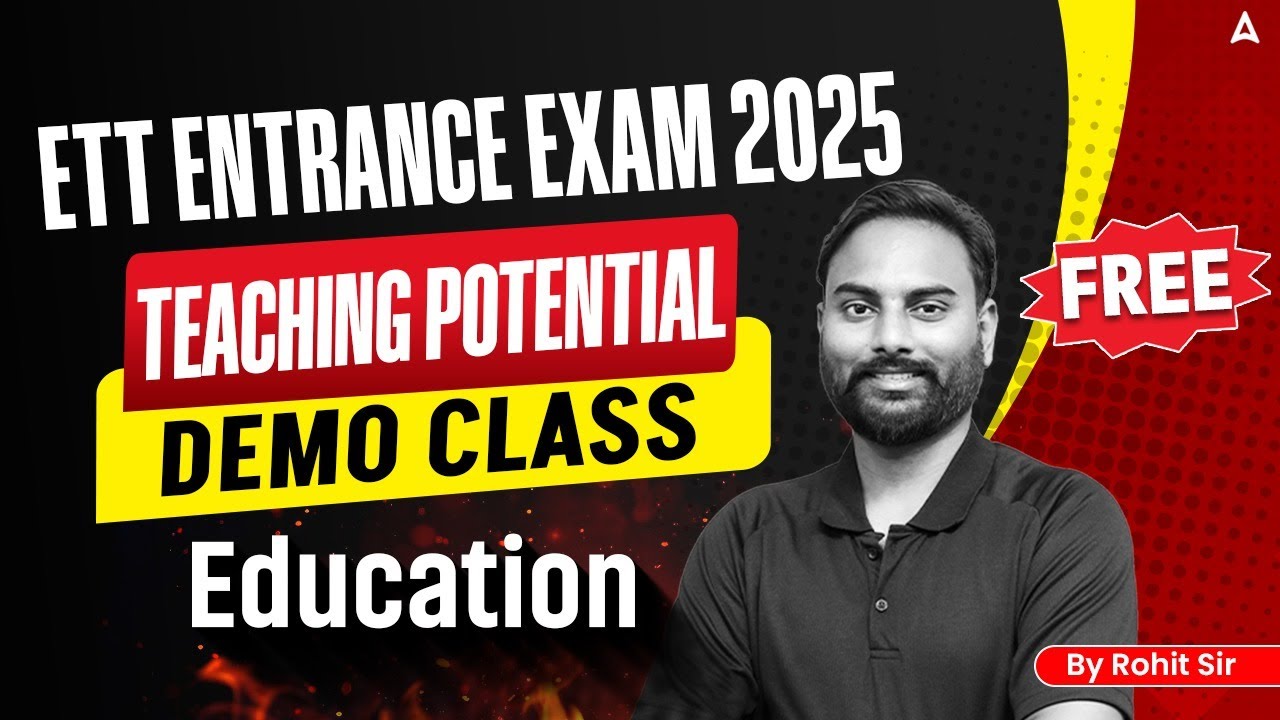 ETT ENTRANCE EXAM PREPARATION 2025 | TEACHING POTENTIAL DEMO CLASS | EDUCATION|BY ROHIT SIR