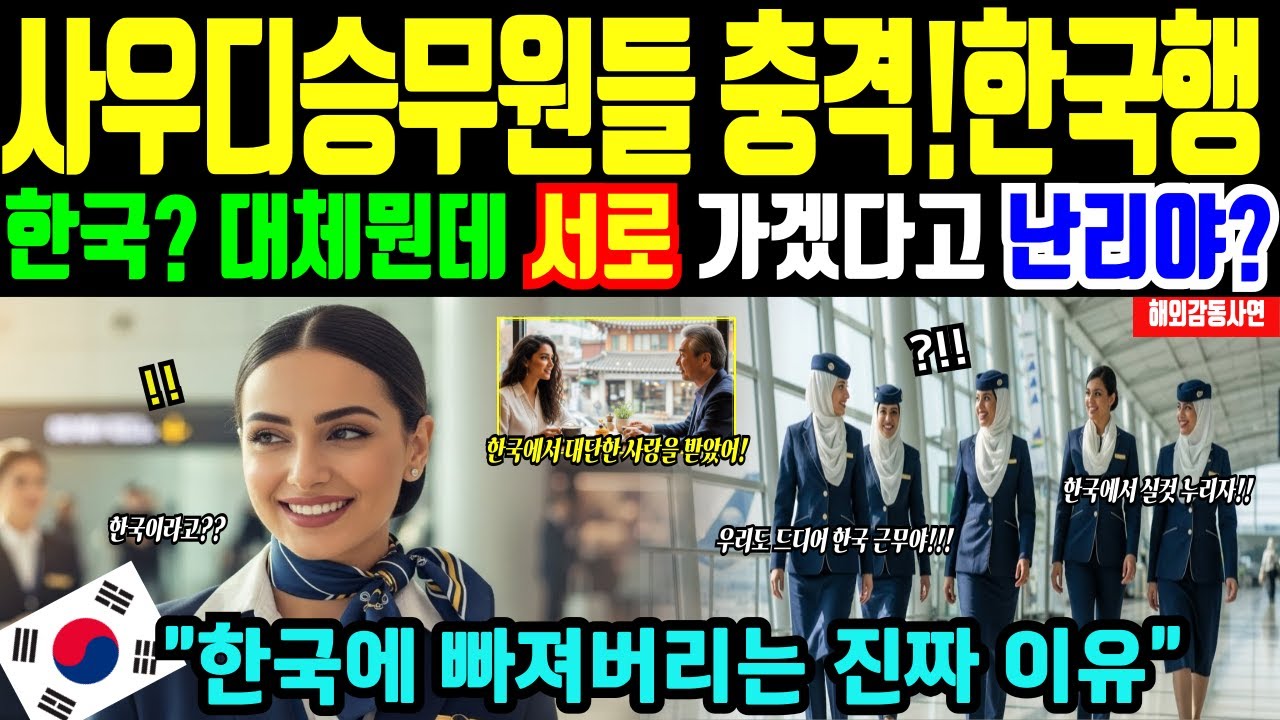[해외감동사연] 후진국이라고 무시하던 사우디승무원들이 한국에 열광하는 이유, 