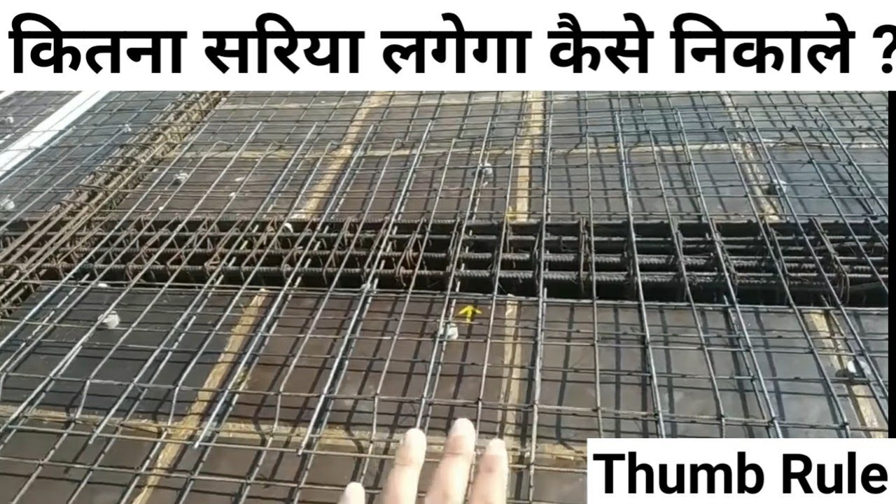 Thumbrule for steel calculation of House | Beam ,slab ,Column steel Calculation for 1000 sqft House
