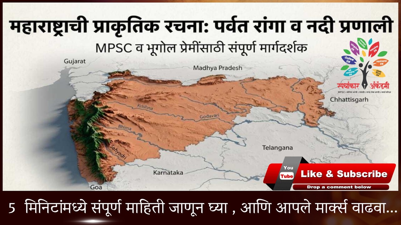 फक्त ५ मिनिटात शिका महाराष्ट्राचा भूगोल | Mountain Ranges & River System of Maharashtra | नितेश सर .