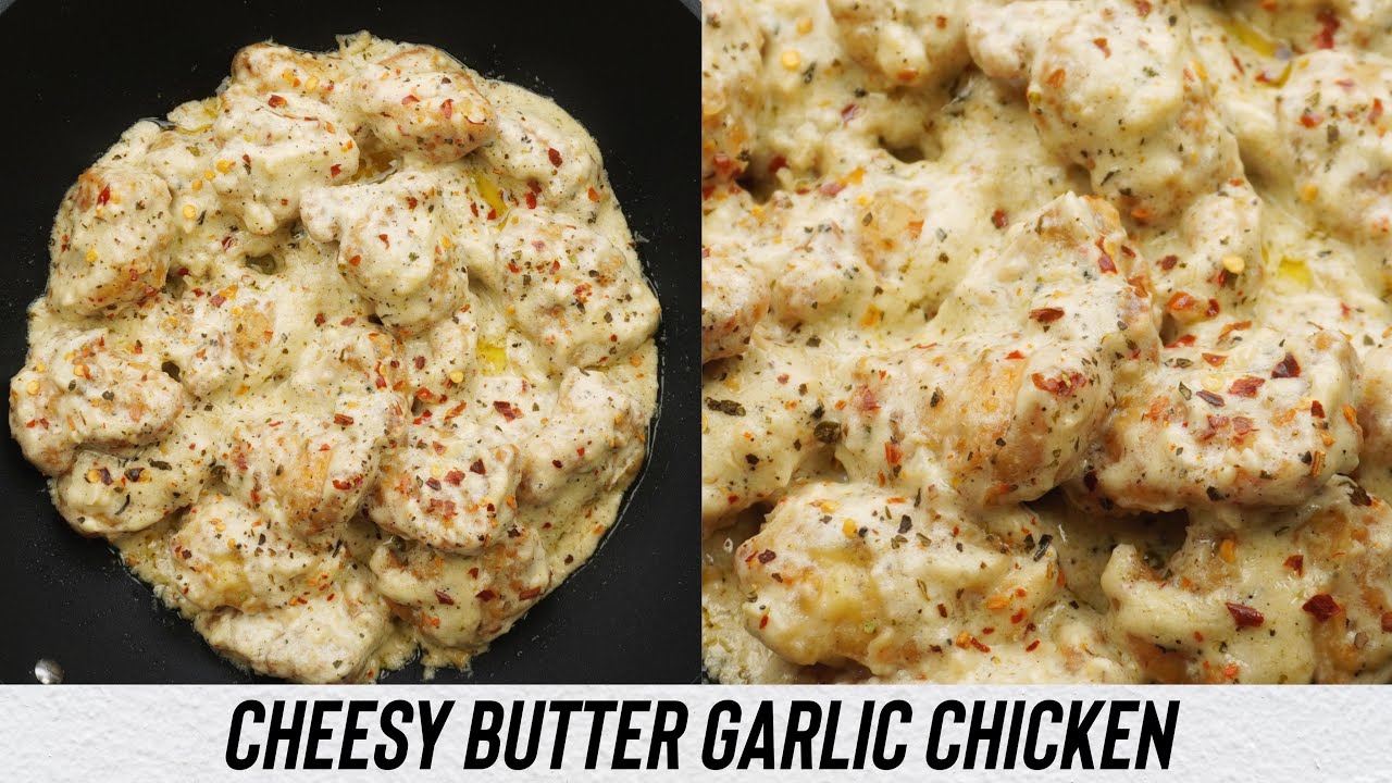 Cheesy Butter Garlic Chicken | Fried Chicken in Cheese White Sauce | Butter Chicken